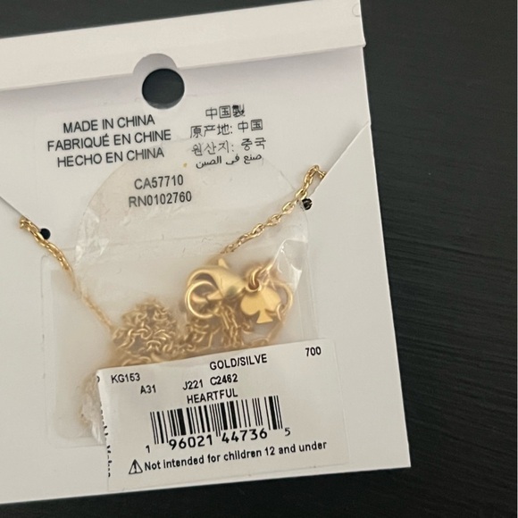 Kate Spade Heartful Necklace, Gold/ Silver NWT - Picture 5 of 5